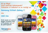 Castiga un telefon Samsung S5360 Galaxy Y sau 500 RON