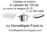 Castiga un meniu in valoare de 120 RON sau un set de trei vase pentru gatit 