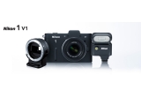 Castiga kit Nikon 1 V1 cu obiectiv 1 NIKKOR VR 10-30mm, blit Speedlight SB-N5 si adaptor FT1