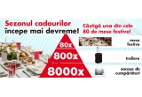 Castiga 8.000 sacose de cumparaturi, 800 trollere si 80 de mese festive