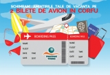 Castiga doua bilete de avion dus-intors București-Corfu-București