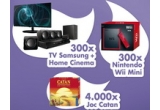 Castiga pe loc unul din cele 300 TV Samsung + Home Cinema, 300 x o consola Nintendo Wii