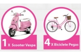 Castiga un scuter Vespa, 4 biciclete Pegas si 10 bratari Pandora