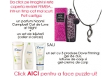 Castiga un set de produse DOVE Firming sau un parfum Naomi Campbell "Cat de Luxe at night" si bijuterii