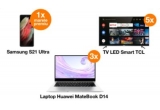 Castiga un smartphone Samsung Galaxy S21, un laptop Huawei MateBook D14 sau un televizor LED Smart UHD TCL