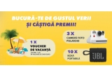 Castiga o vacanța de vis oriunde vrei, aparate foto instant Polaroid Now sau boxe portbile JBL Go 3