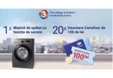 Castiga o mașina de spalat rufe cu uscator Samsung sau vouchere de cumparaturi Carrefour