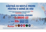 Castiga vouchere de cumparaturi Auchan in valoare de 3500 lei sau 250 de lei fiecare