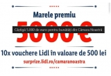 Castiga 5000 de euro sau vouchere Lidl de 300 lei