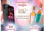 Castiga un telefon iPhone 16 sau pachete cu sticle de vin Rosé Verité