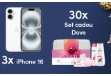 Castiga un telefon iPhone 16 sau seturi cadou Dove
