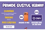 Castiga un telefon iPhone 17 PRO sau vouchere de carburant OMV si Petrom