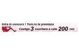 Castiga unul dintre cele 3 vouchere Yum.ro in valoare de 200 Ron